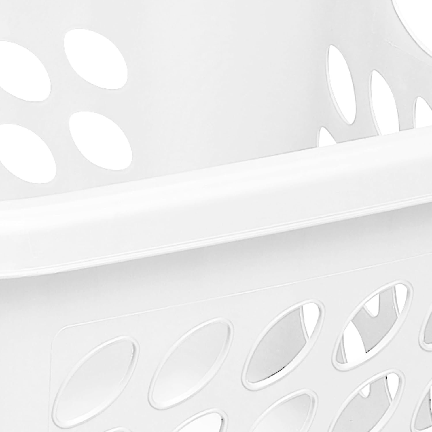 PEtbon 1.5 Bushel Square Plastic Laundry Basket with Handles, White - Image 7